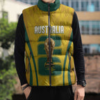 Australia Socceroos Custom Sleeveless Puffer Jacket 2026 Forever Golden - Aussie Hoodie