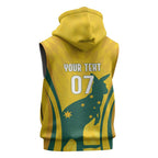 Australia Socceroos Custom Sleeveless Zip Hoodie 2026 Forever Golden - Aussie Hoodie