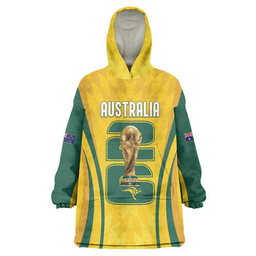 Australia Socceroos Custom Wearable Blanket Hoodie 2026 Forever Golden - Aussie Hoodie