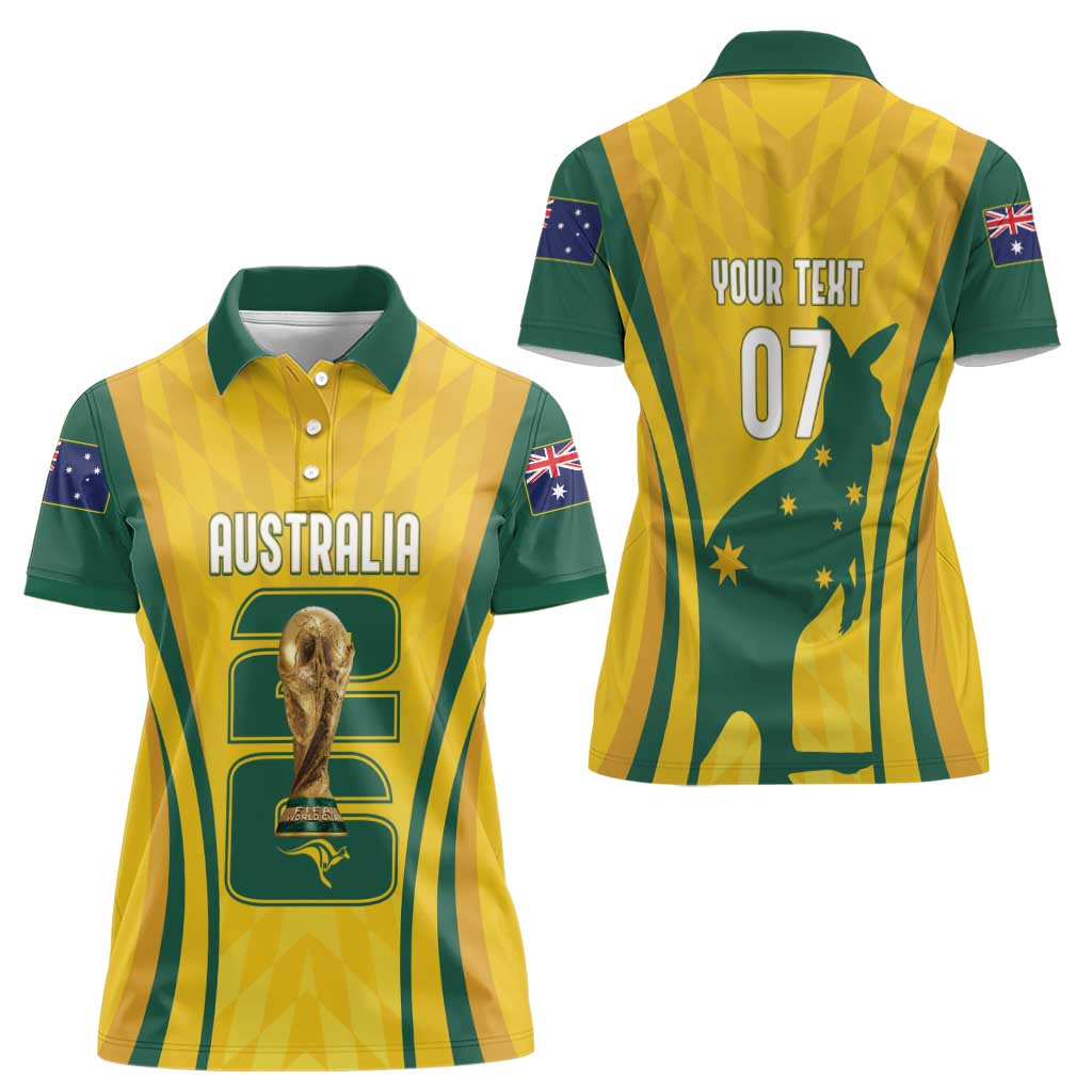 Australia Socceroos Custom Women Polo Shirt 2026 Forever Golden - Aussie Hoodie