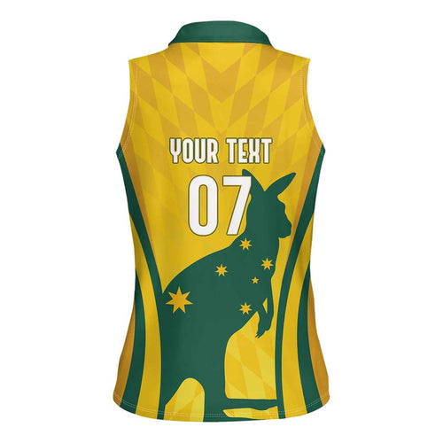 Australia Socceroos Custom Women Sleeveless Polo Shirt 2026 Forever Golden - Aussie Hoodie