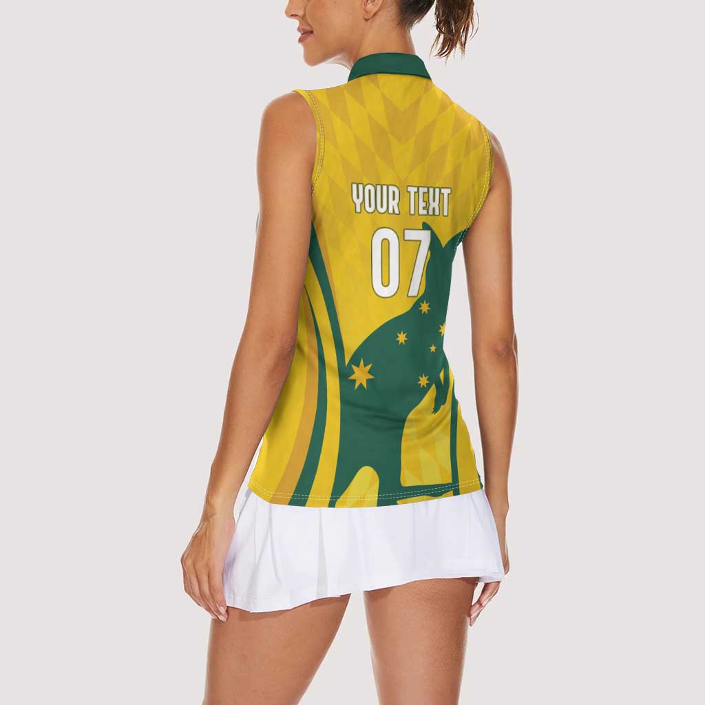 Australia Socceroos Custom Women Sleeveless Polo Shirt 2026 Forever Golden - Aussie Hoodie