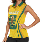 Australia Socceroos Custom Women Sleeveless Polo Shirt 2026 Forever Golden - Aussie Hoodie