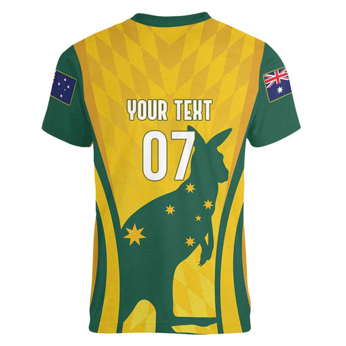 Australia Socceroos Custom Women V-Neck T-Shirt 2026 Forever Golden - Aussie Hoodie