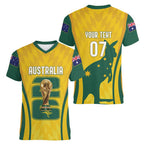 Australia Socceroos Custom Women V-Neck T-Shirt 2026 Forever Golden - Aussie Hoodie