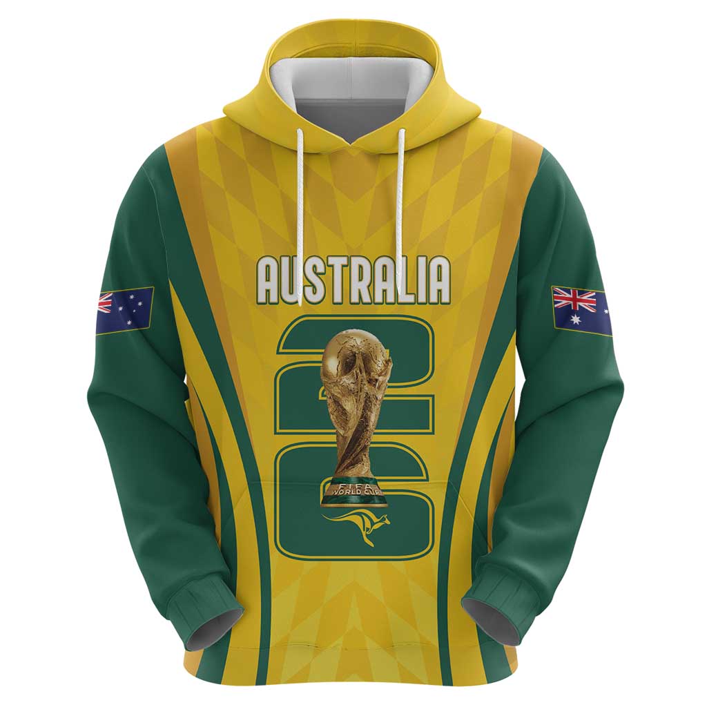 Australia Socceroos Custom Zip Hoodie 2026 Forever Golden - Aussie Hoodie