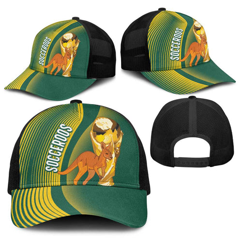 Australia Socceroos WC2026 Custom Baseball Net Cap Golden Champions - Aussie Hoodie