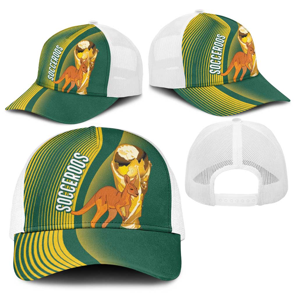 Australia Socceroos WC2026 Custom Baseball Net Cap Golden Champions - Aussie Hoodie