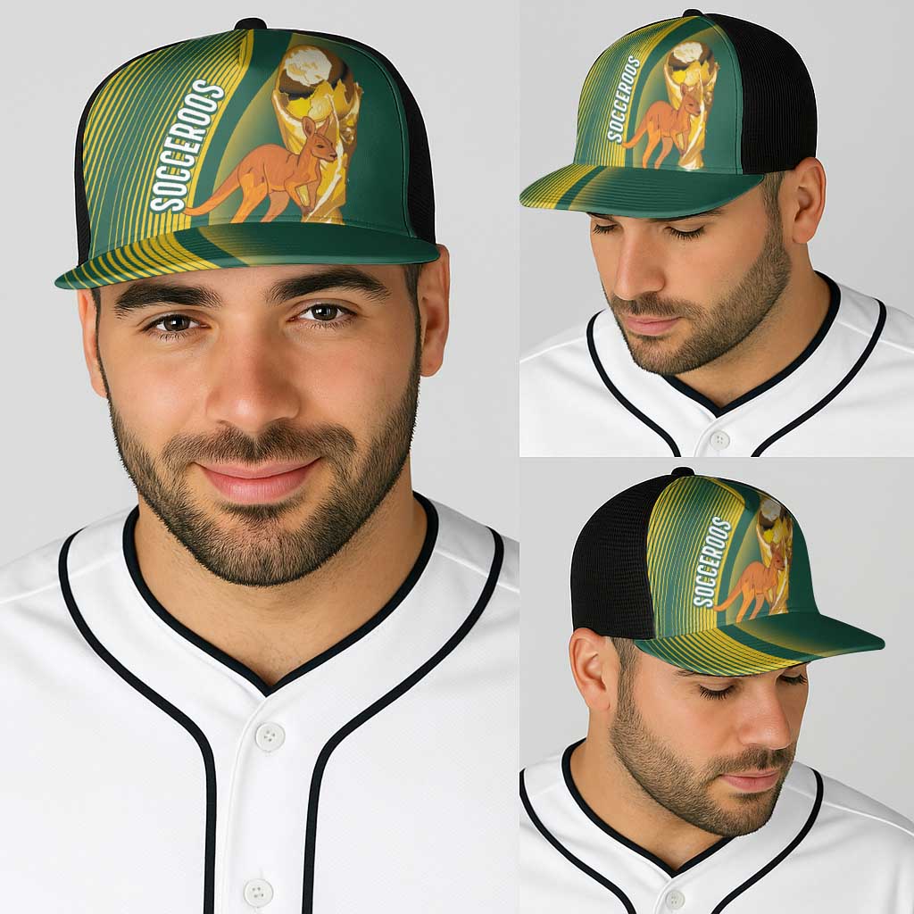 Australia Socceroos WC2026 Custom Baseball Net Cap Golden Champions - Aussie Hoodie