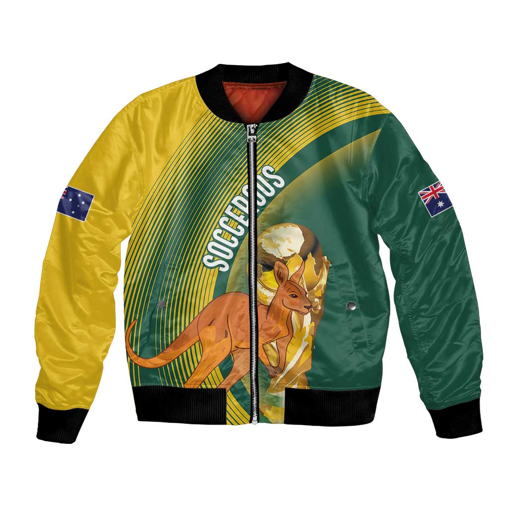 Australia Socceroos WC2026 Custom Bomber Jacket Golden Champions - Aussie Hoodie