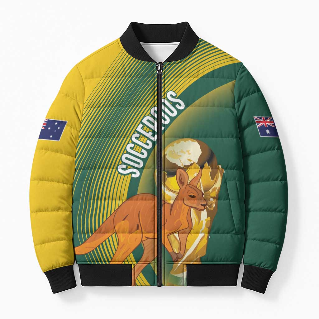 Australia Socceroos WC2026 Custom Bomber Puffer Jacket Golden Champions - Aussie Hoodie