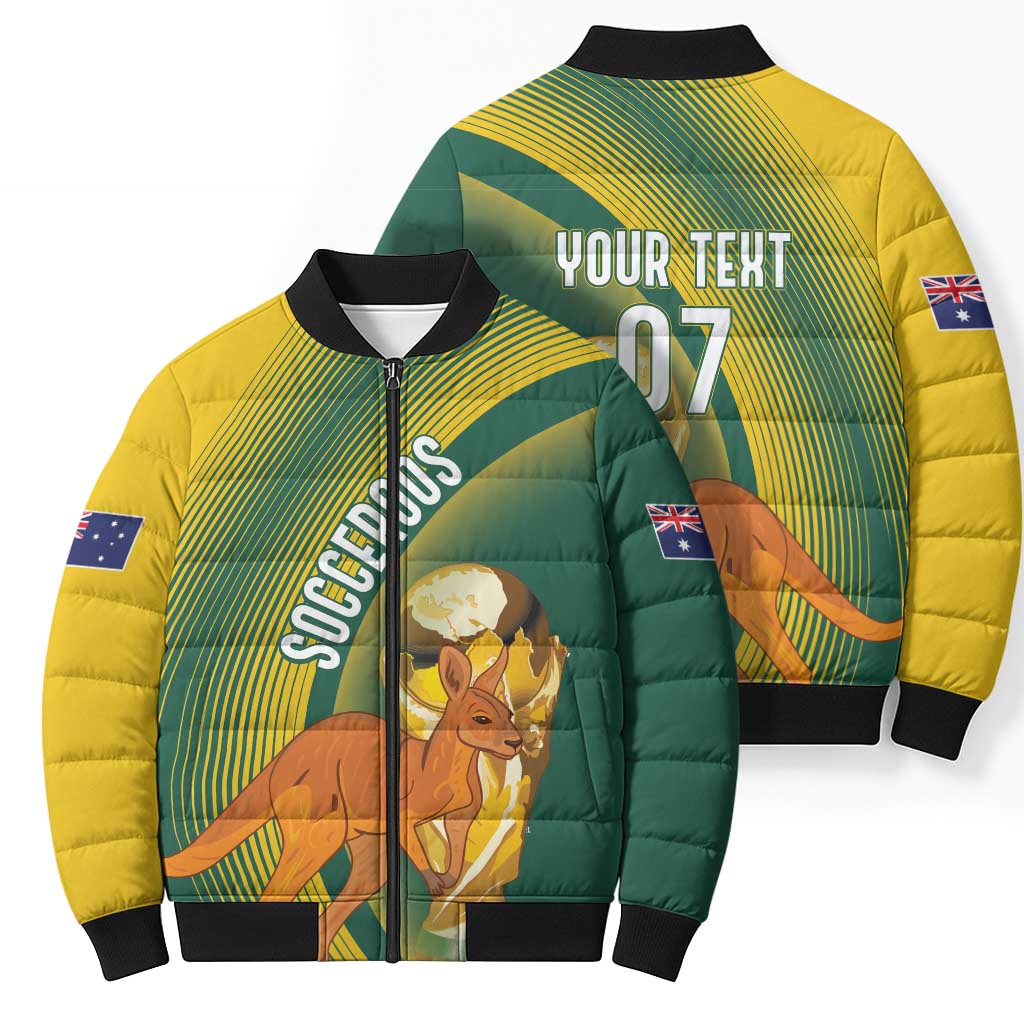 Australia Socceroos WC2026 Custom Bomber Puffer Jacket Golden Champions - Aussie Hoodie