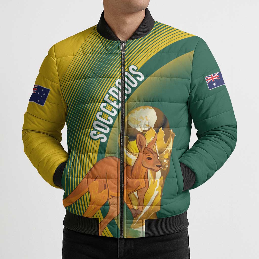 Australia Socceroos WC2026 Custom Bomber Puffer Jacket Golden Champions - Aussie Hoodie