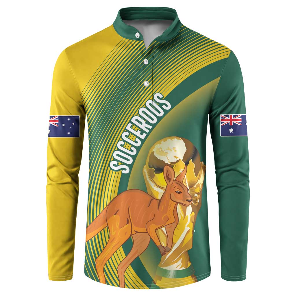 Australia Socceroos WC2026 Custom Button Sweatshirt Golden Champions - Aussie Hoodie
