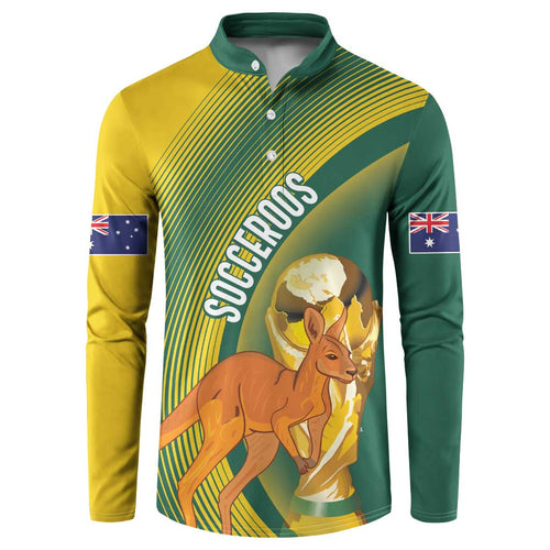 Australia Socceroos WC2026 Custom Button Sweatshirt Golden Champions - Aussie Hoodie