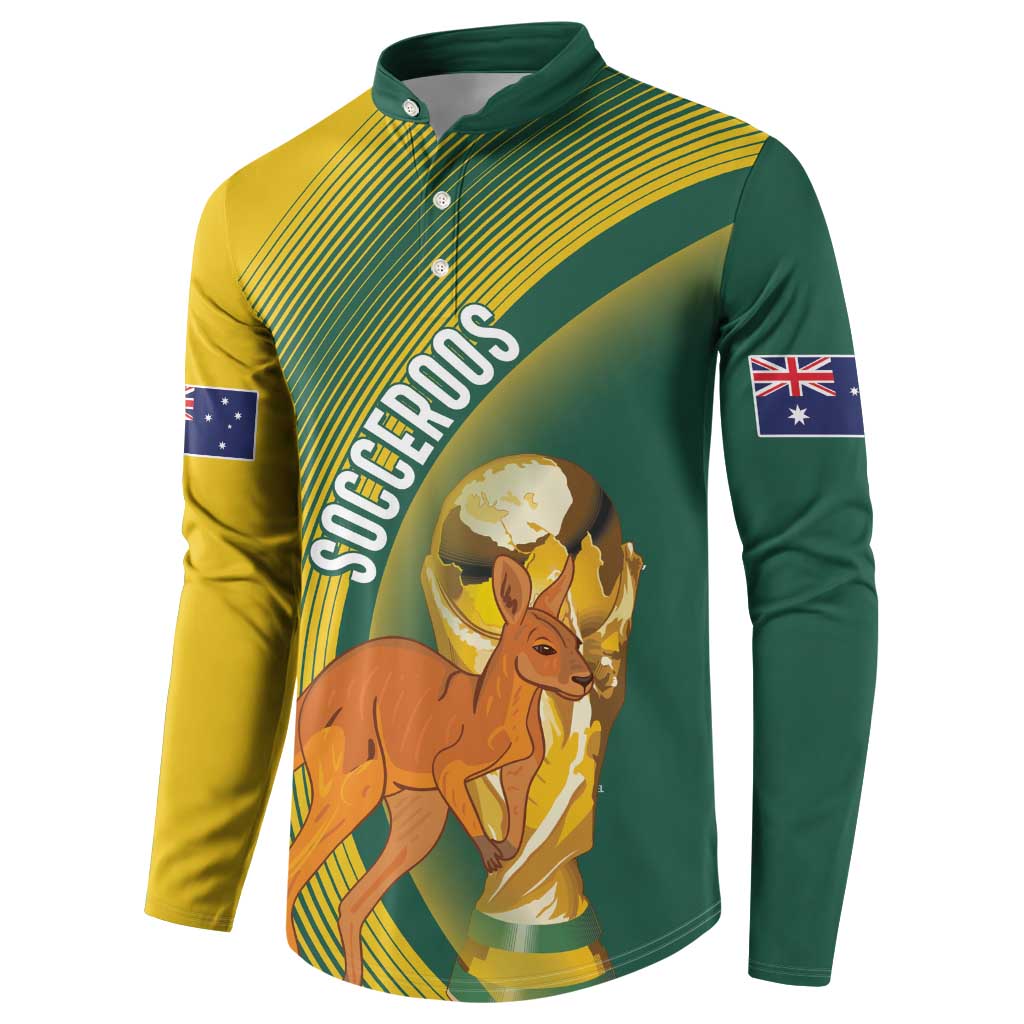 Australia Socceroos WC2026 Custom Button Sweatshirt Golden Champions - Aussie Hoodie