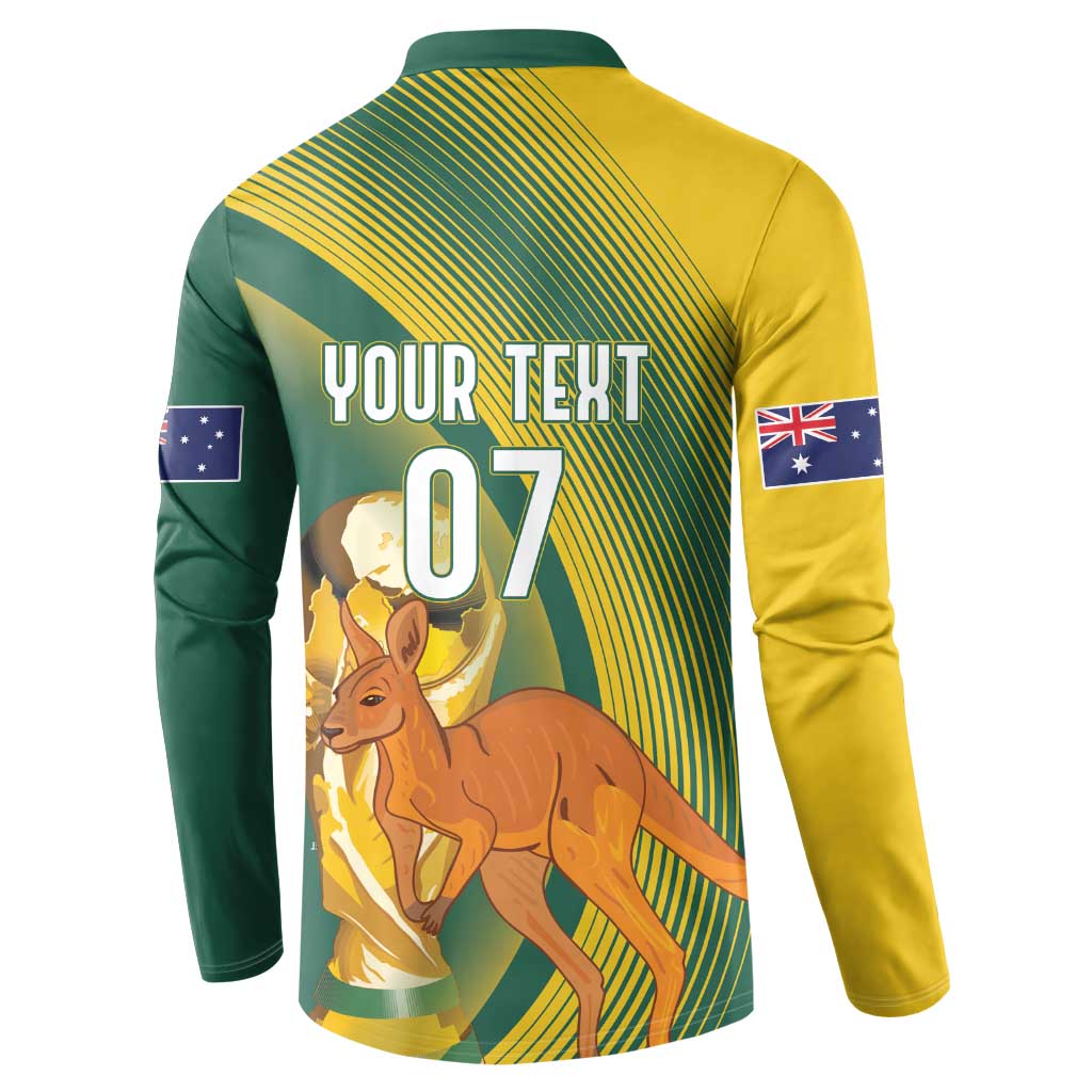 Australia Socceroos WC2026 Custom Button Sweatshirt Golden Champions - Aussie Hoodie