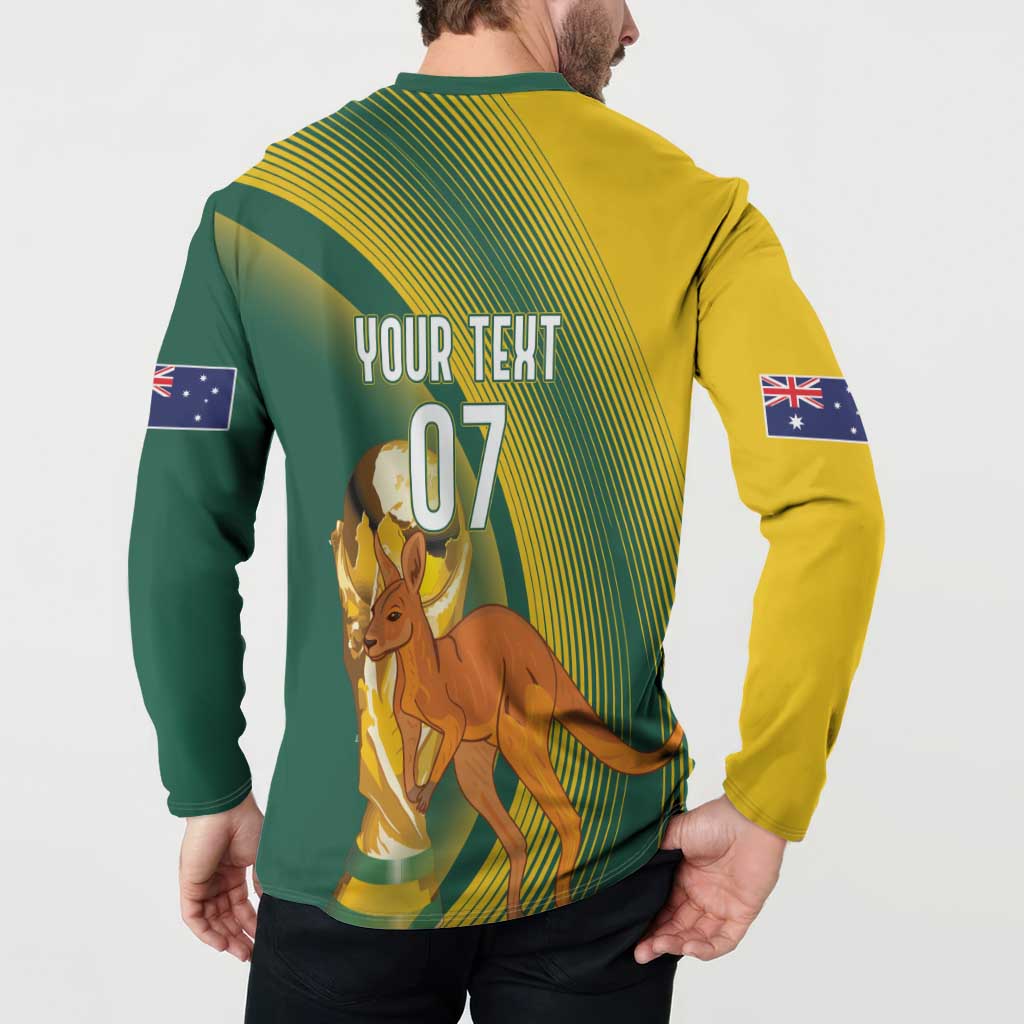 Australia Socceroos WC2026 Custom Button Sweatshirt Golden Champions - Aussie Hoodie