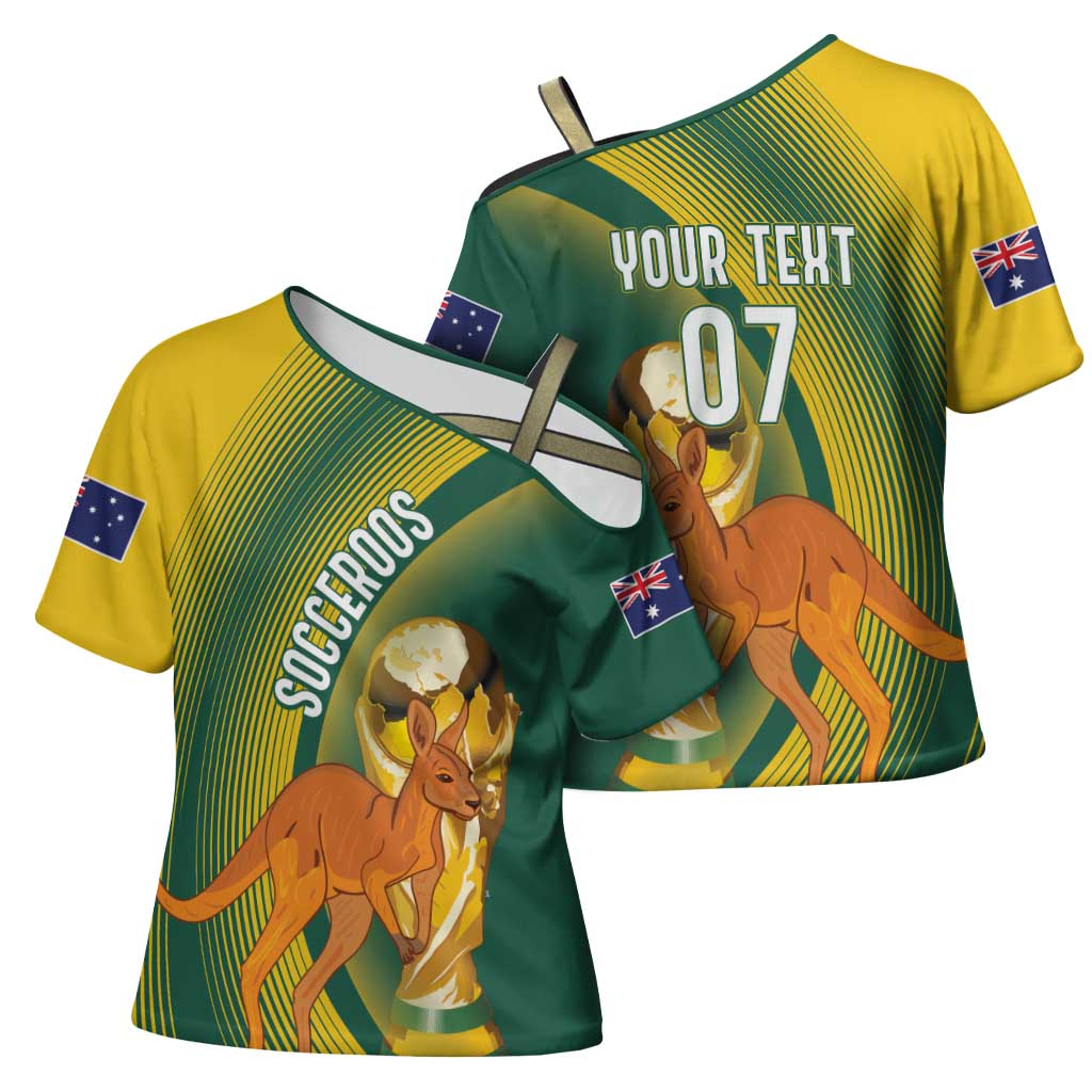 Australia Socceroos WC2026 Custom Cross Shoulder Shirt Golden Champions - Aussie Hoodie