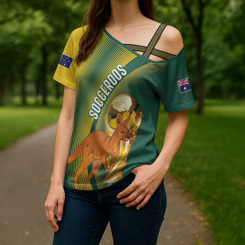 Australia Socceroos WC2026 Custom Cross Shoulder Shirt Golden Champions - Aussie Hoodie