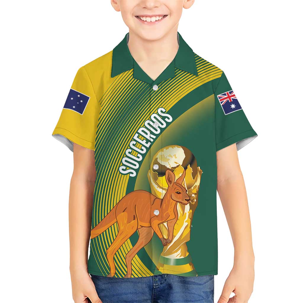 Australia Socceroos WC2026 Custom Kid Hawaiian Shirt Golden Champions - Aussie Hoodie