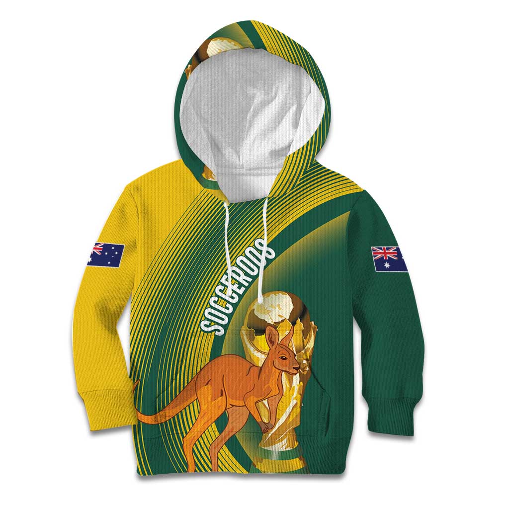 Australia Socceroos WC2026 Custom Kid Hoodie Golden Champions - Aussie Hoodie