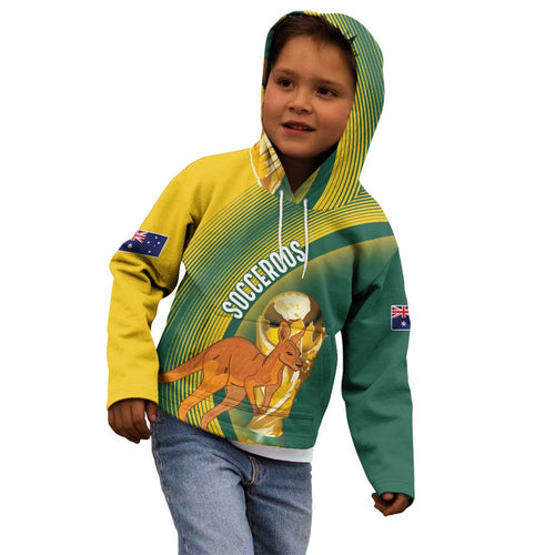Australia Socceroos WC2026 Custom Kid Hoodie Golden Champions - Aussie Hoodie
