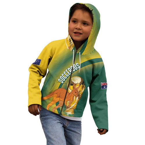Australia Socceroos WC2026 Custom Kid Hoodie Golden Champions - Aussie Hoodie