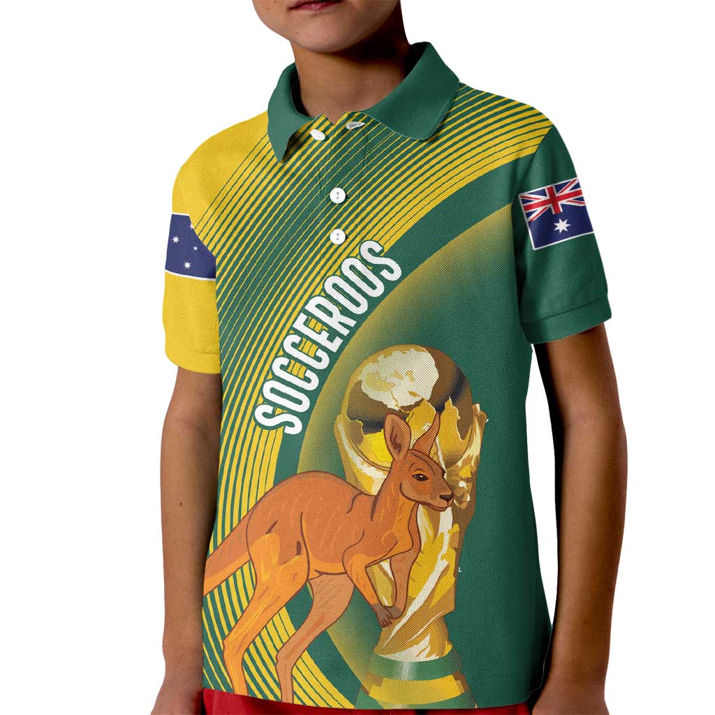 Australia Socceroos WC2026 Custom Kid Polo Shirt Golden Champions - Aussie Hoodie