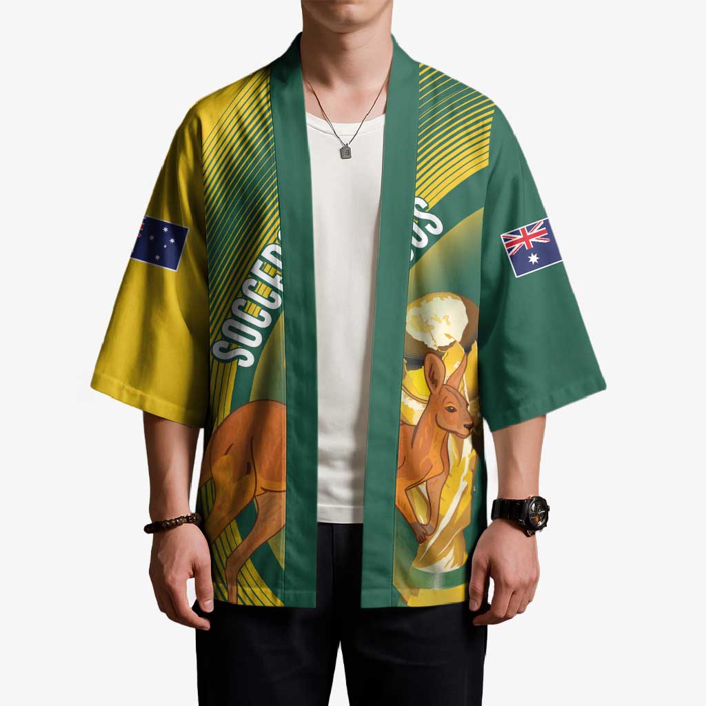 Australia Socceroos WC2026 Custom Kimono Golden Champions - Aussie Hoodie