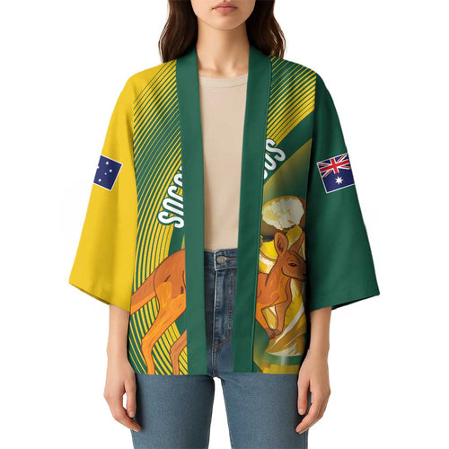 Australia Socceroos WC2026 Custom Kimono Golden Champions - Aussie Hoodie