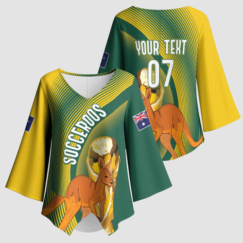 Australia Socceroos WC2026 Custom Kimono Sleeve Blouse Golden Champions - Aussie Hoodie