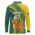 Australia Socceroos WC2026 Custom Long Sleeve Polo Shirt Golden Champions - Aussie Hoodie