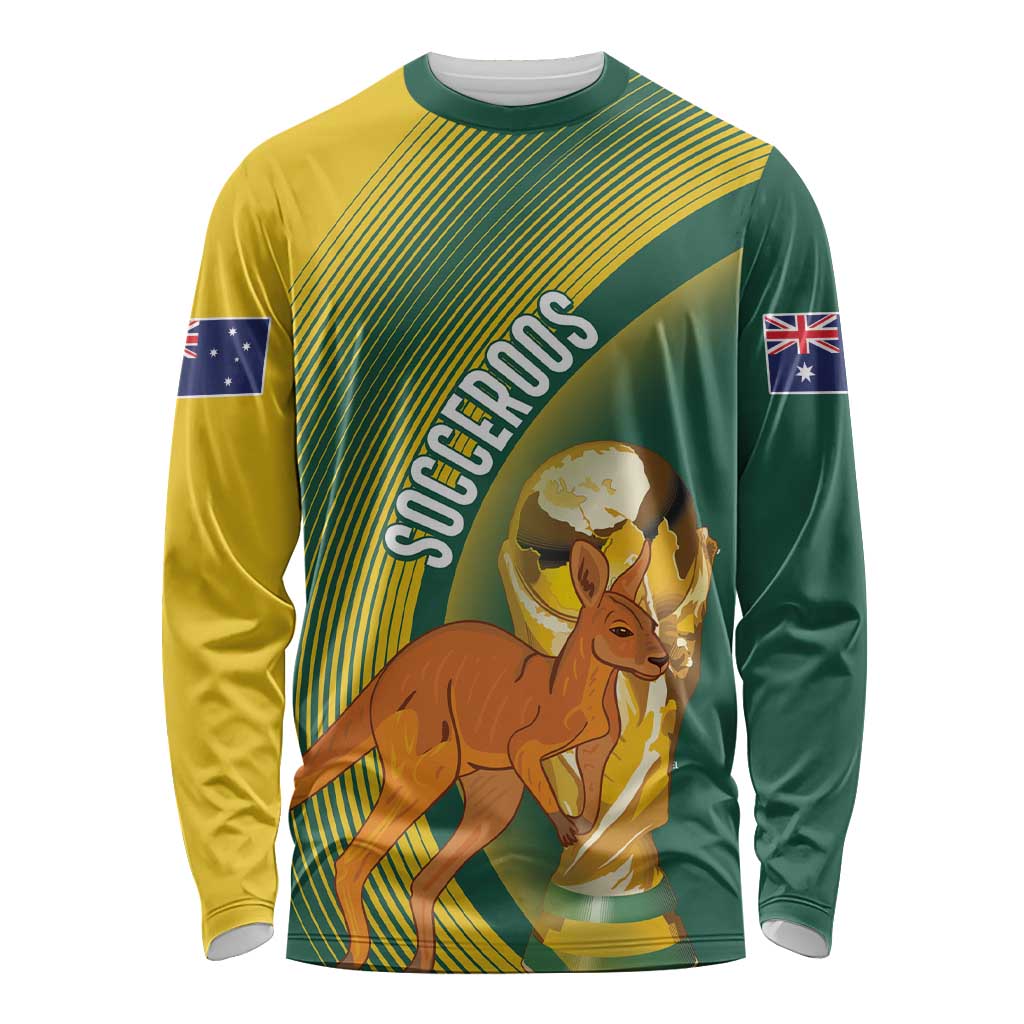 Australia Socceroos WC2026 Custom Long Sleeve Shirt Golden Champions - Aussie Hoodie