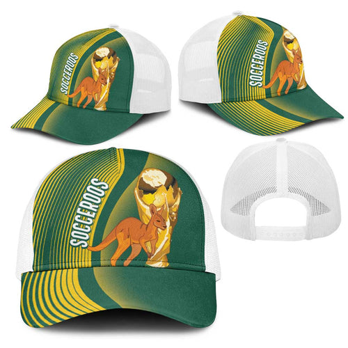 Australia Socceroos WC2026 Custom Mesh Trucker Cap Golden Champions - Aussie Hoodie