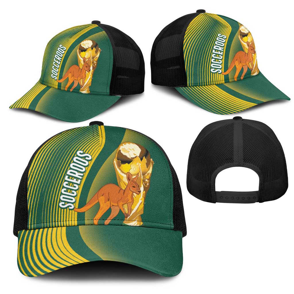 Australia Socceroos WC2026 Custom Mesh Trucker Cap Golden Champions - Aussie Hoodie