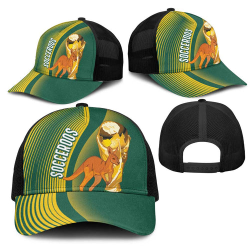 Australia Socceroos WC2026 Custom Mesh Trucker Cap Golden Champions - Aussie Hoodie