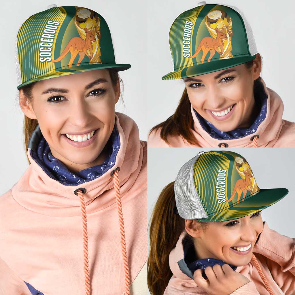 Australia Socceroos WC2026 Custom Mesh Trucker Cap Golden Champions - Aussie Hoodie