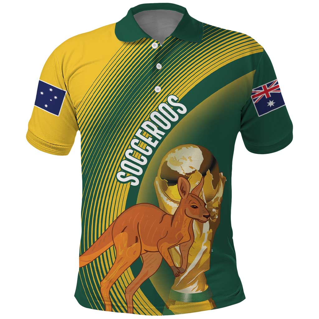 Australia Socceroos WC2026 Custom Polo Shirt Golden Champions - Aussie Hoodie