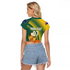 Australia Socceroos WC2026 Custom Raglan Cropped T Shirt Golden Champions - Aussie Hoodie