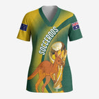 Australia Socceroos WC2026 Custom Scrub Top Golden Champions - Aussie Hoodie