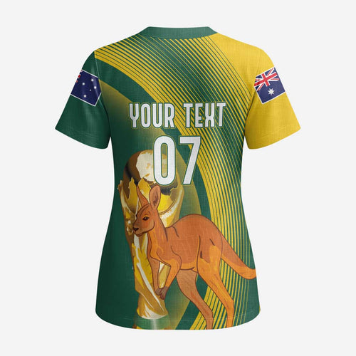 Australia Socceroos WC2026 Custom Scrub Top Golden Champions - Aussie Hoodie
