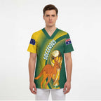 Australia Socceroos WC2026 Custom Scrub Top Golden Champions - Aussie Hoodie