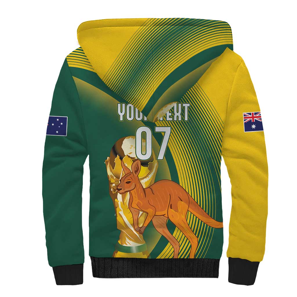 Australia Socceroos WC2026 Custom Sherpa Hoodie Golden Champions - Aussie Hoodie