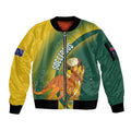 Australia Socceroos WC2026 Custom Sleeve Zip Bomber Jacket Golden Champions - Aussie Hoodie