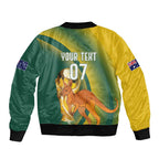 Australia Socceroos WC2026 Custom Sleeve Zip Bomber Jacket Golden Champions - Aussie Hoodie