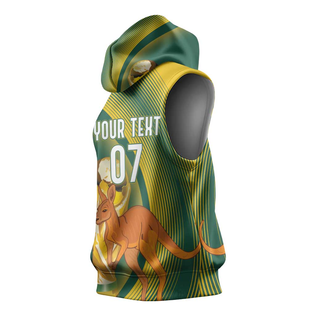 Australia Socceroos WC2026 Custom Sleeveless Hoodie Golden Champions - Aussie Hoodie