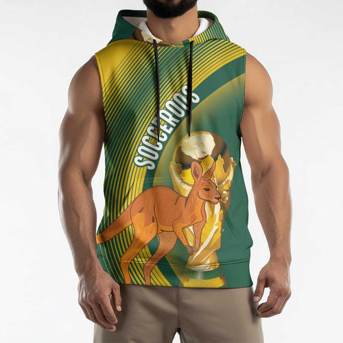 Australia Socceroos WC2026 Custom Sleeveless Hoodie Golden Champions - Aussie Hoodie