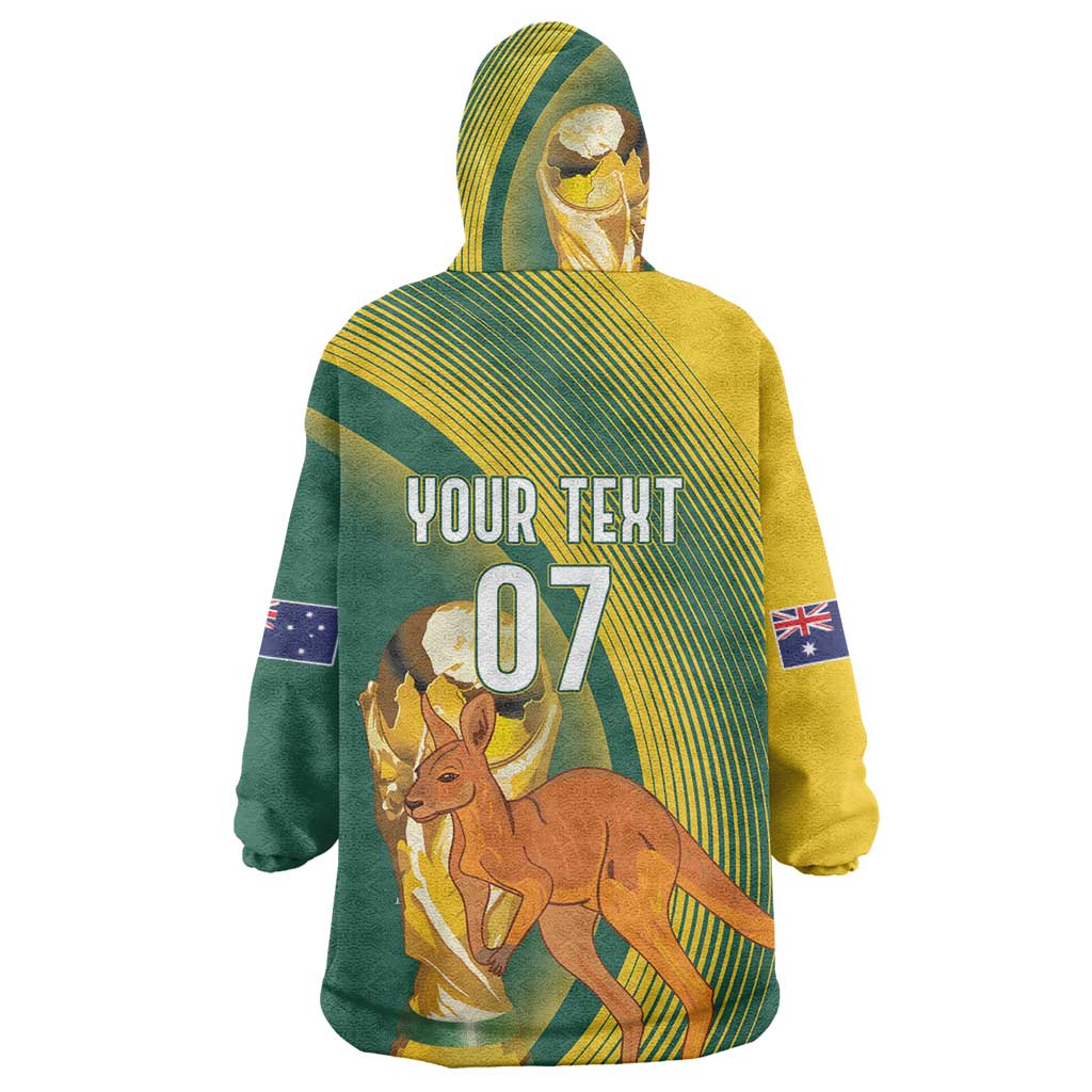 Australia Socceroos WC2026 Custom Wearable Blanket Hoodie Golden Champions - Aussie Hoodie