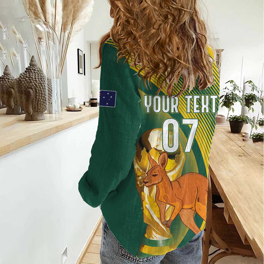 Australia Socceroos WC2026 Custom Women Casual Shirt Golden Champions - Aussie Hoodie
